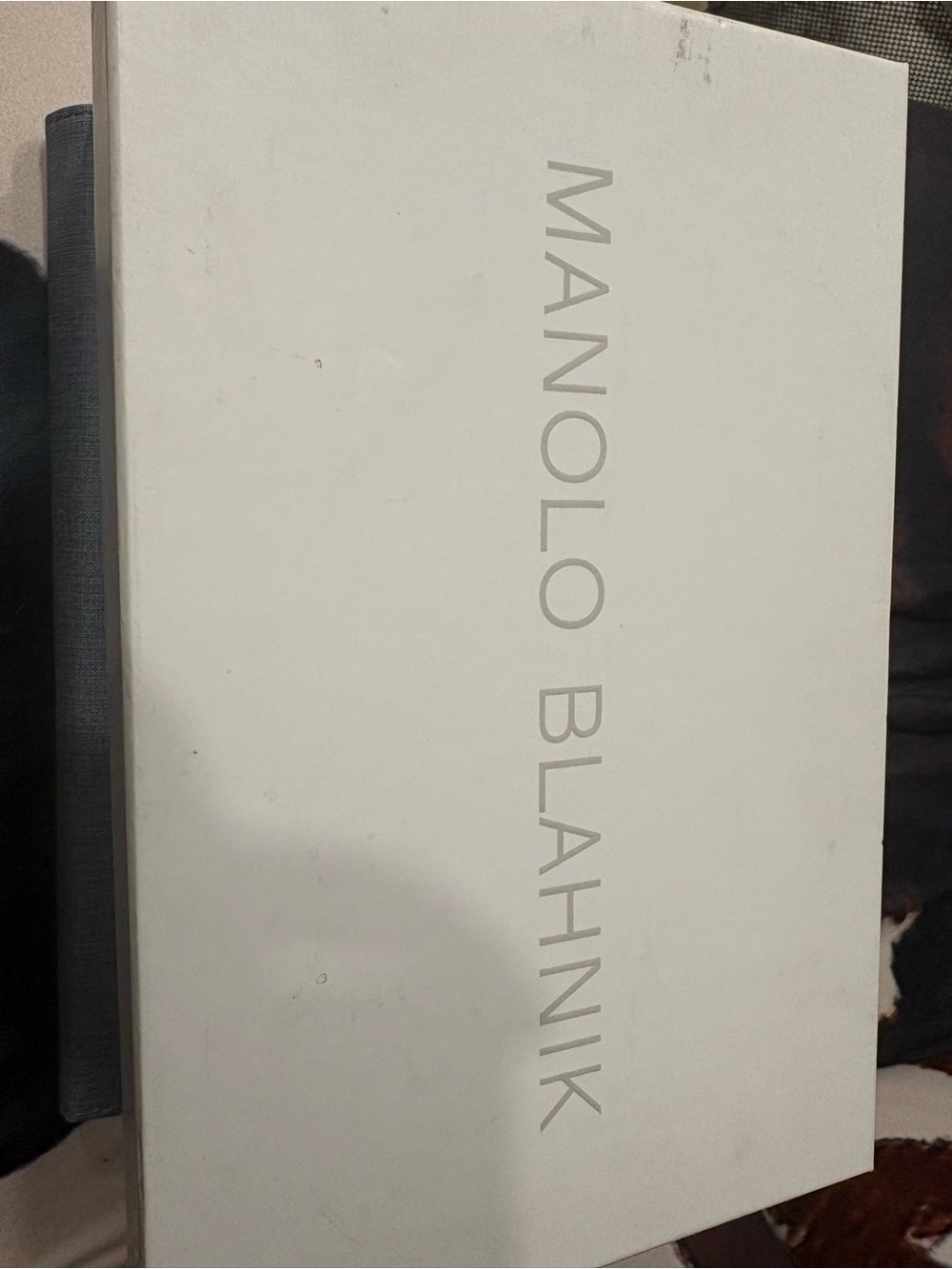 Manolo Blahnik Blue Satin Hangisi Shoe Box Label - Picture 2 of 8